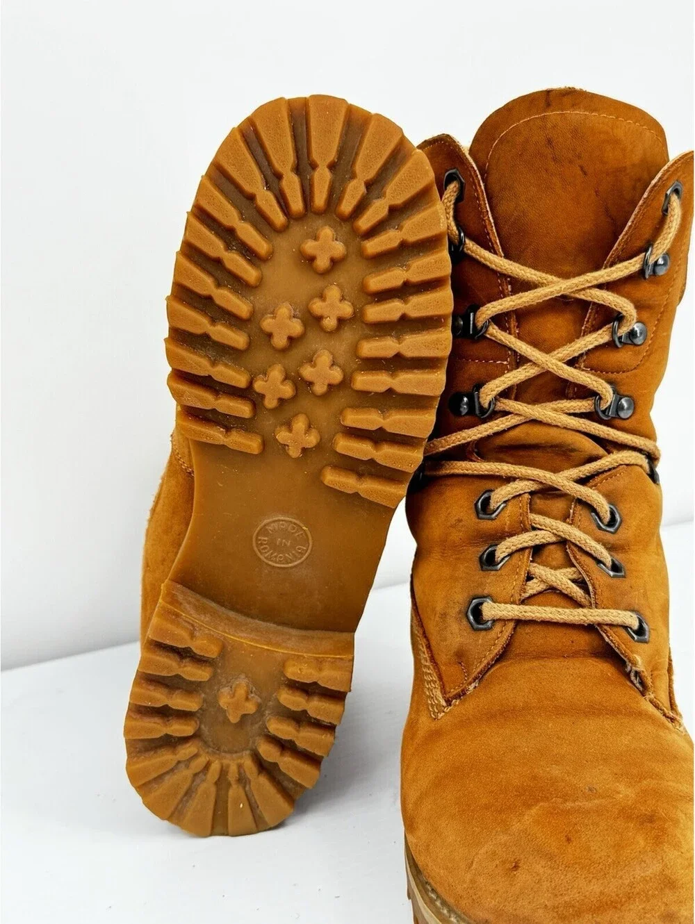 Vintage Timberland Europe Steel Toe Boots Men’s 5.5 / Women’s 7 Leather Romania
